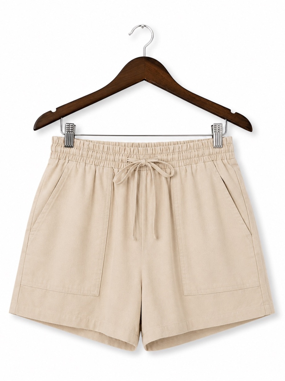 SHEIN Khaki Utility Shorts Large Elastic Drawstring Pull-On Summer